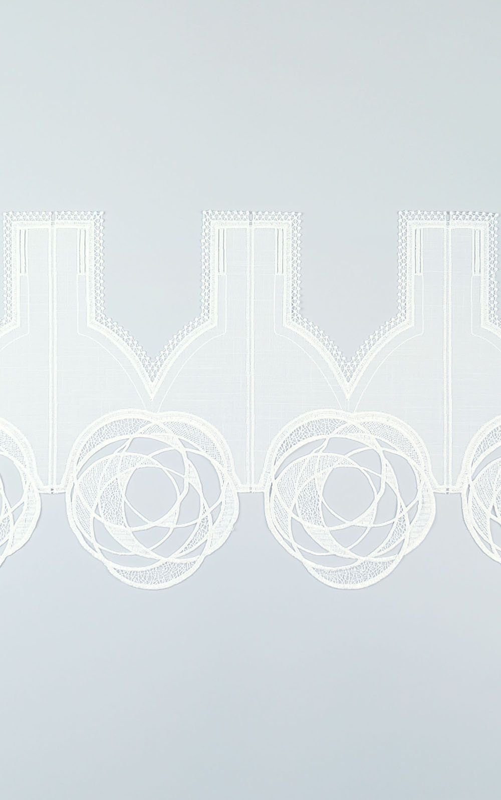 Scheibengardine Circles, Plauener Spitze®, (1 St), transparent, HxB 31x48cm