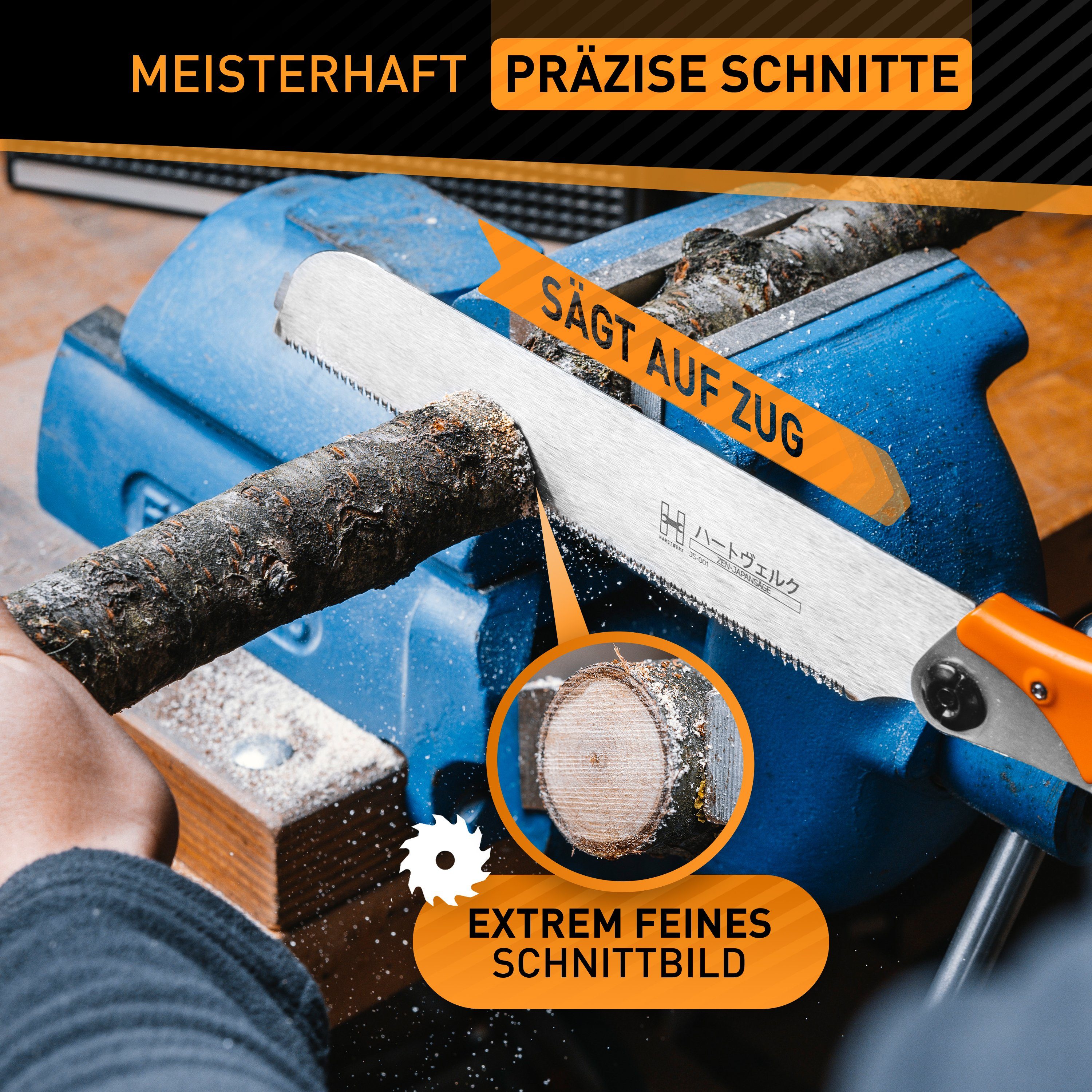 Hardtwerk® Japansäge klappbar (Kataba) 240 mm aus SK4 Carbonstahl