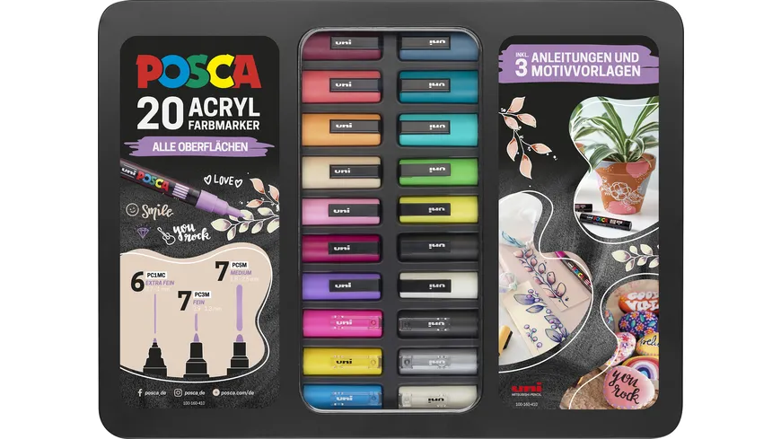 POSCA Marker 20er Set inkl. Anleitungen 100-160-412