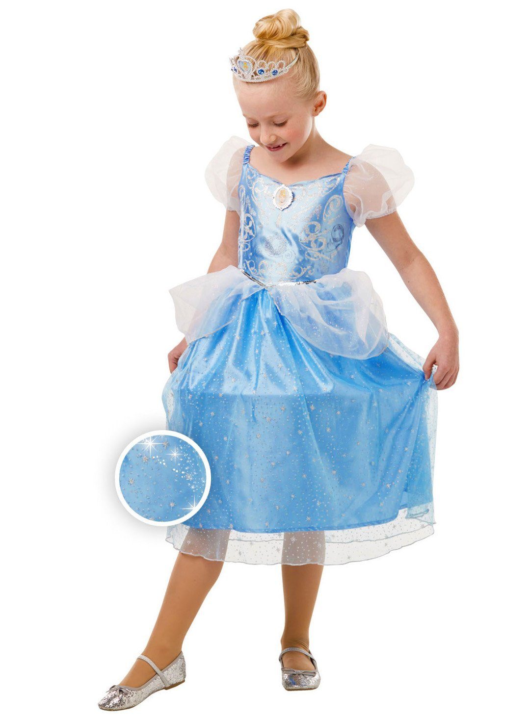 Rubie´s Kostüm  Prinzessin Cinderella Glitzerkostüm für Kin, Prinzessinnenkleid mit jeder Menge Glanz und Glitter