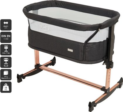 BabyGo Beistellbett Vivaldi, schwarz/gold