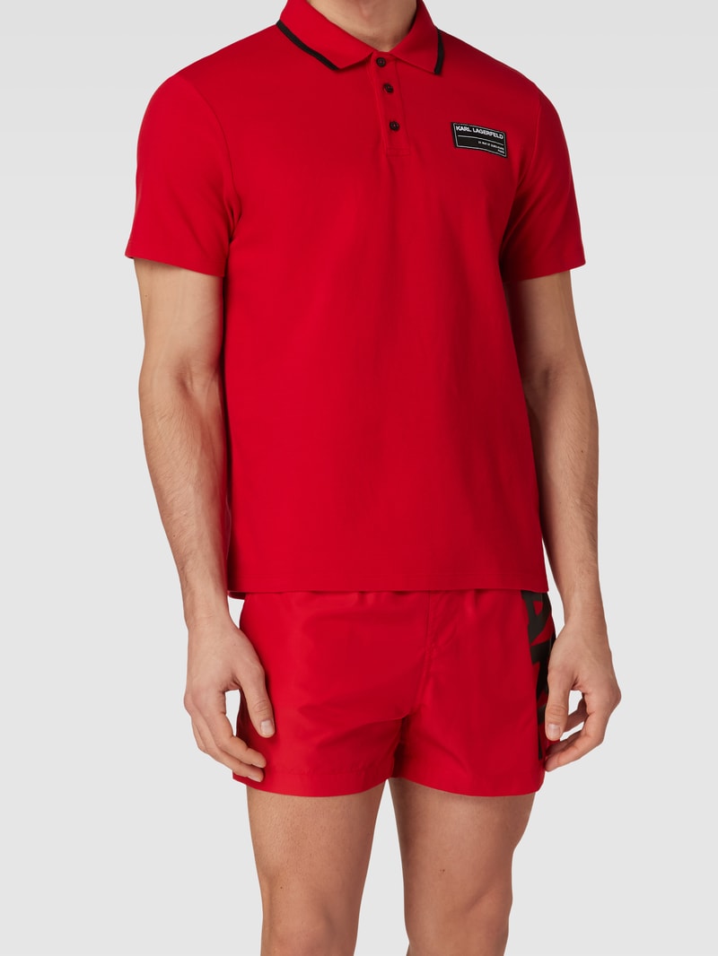 Badehose mit Logo-Print in rot