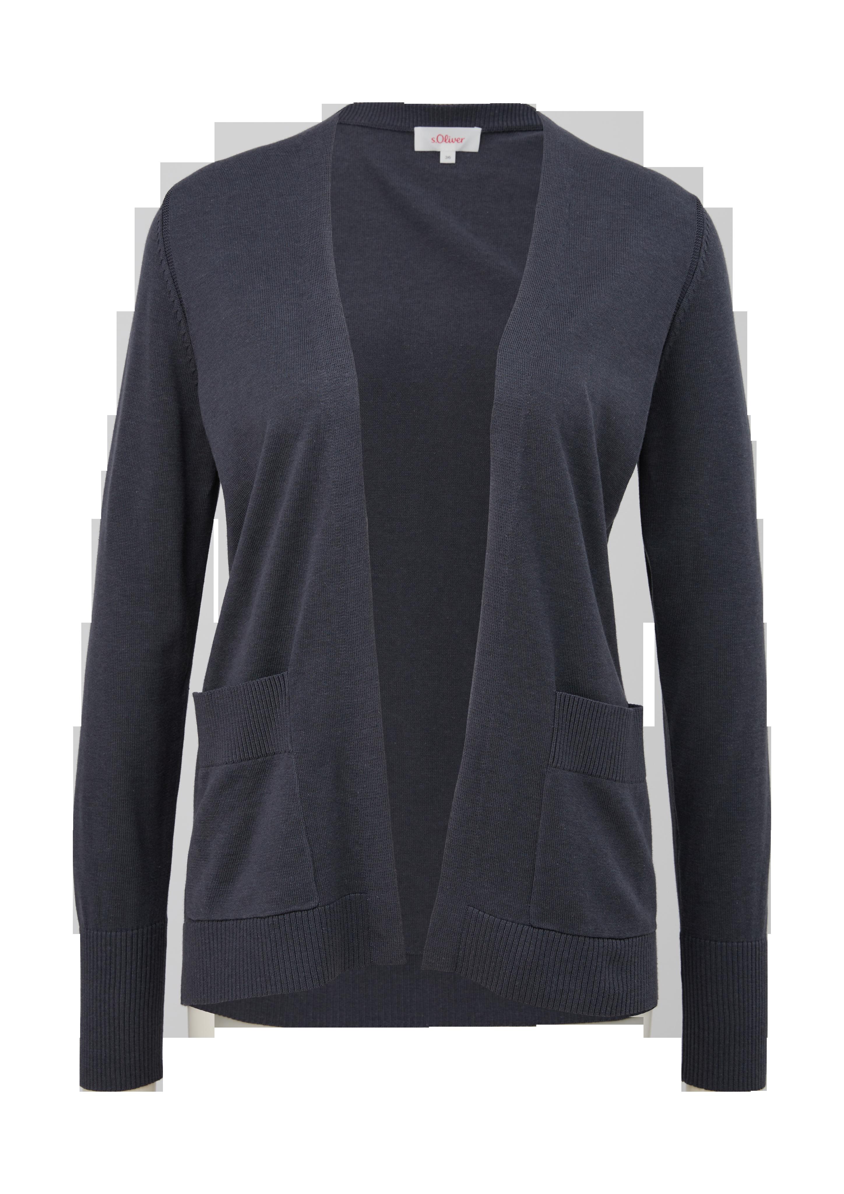 Strickjacke mit Rippblenden  2125616-9855