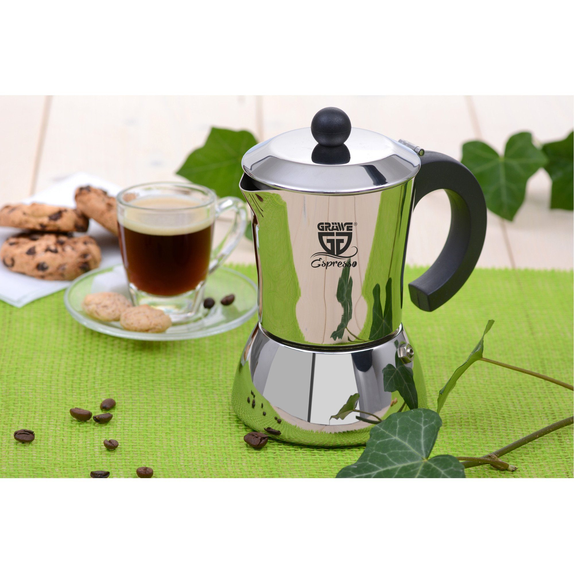 GRÄWE Espressokocher GRÄWE Espressokocher aus Edelstahl für 6 Tassen