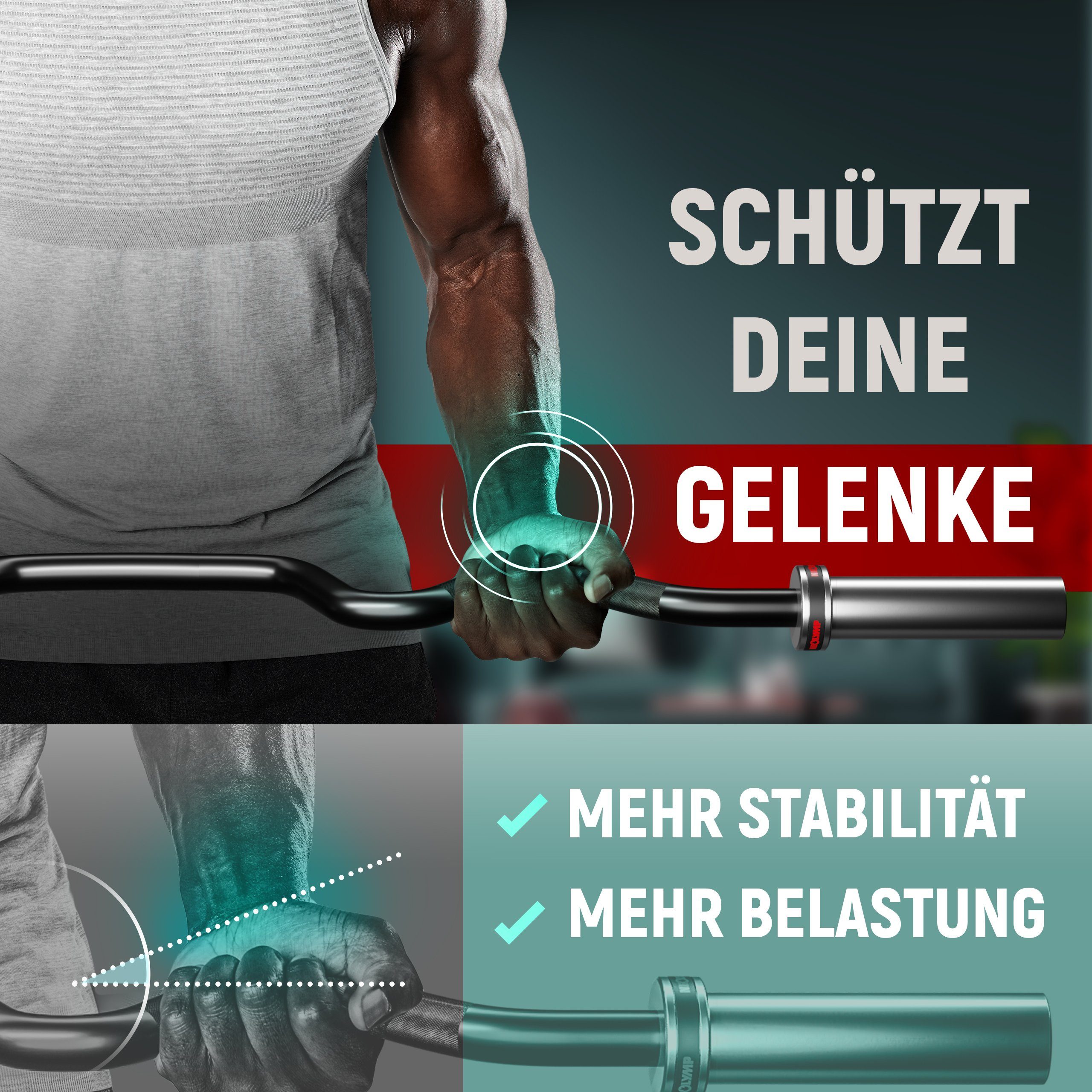NEOLYMP Curlstange Profi SZ Hantelstange 50mm I SZ-Langhantel I Curlstange I SZD210, Stahl, 120,00 cm (1 Langhantel), Verchrom. Stahl,Messing-Buchsenlagerung Griffsicherheit,gelenkschonend