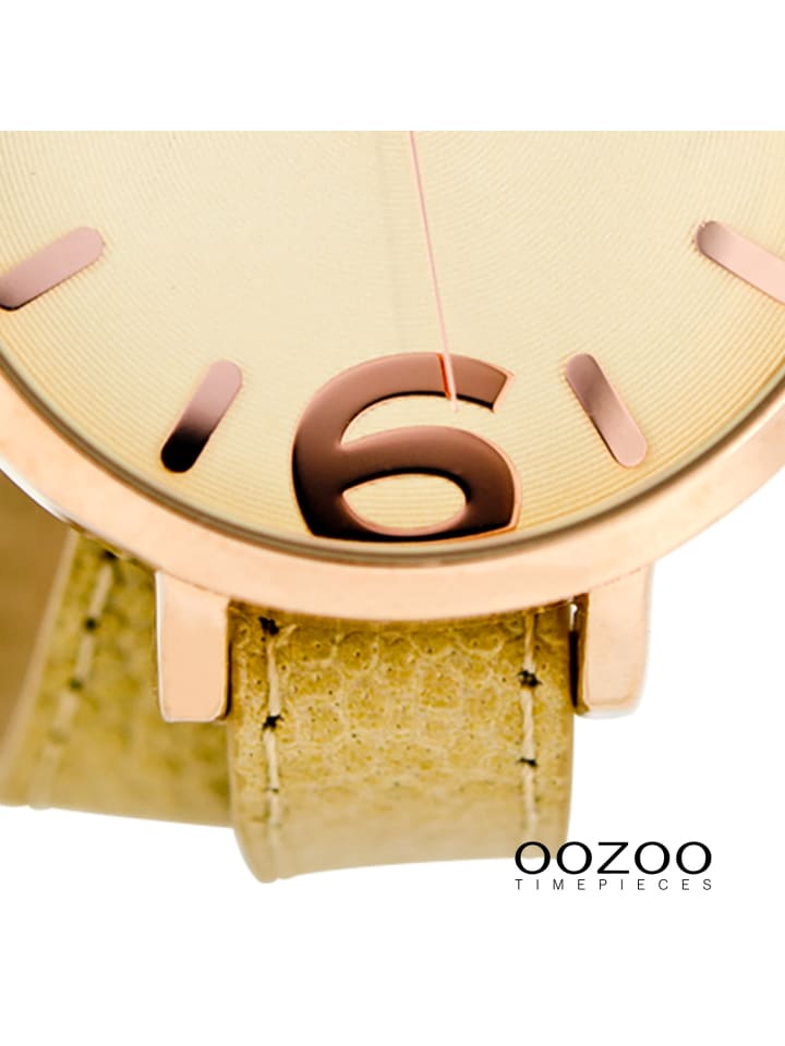 Oozoo Analog-Armbanduhr Oozoo Timepieces beige, braun groß (ca. 45mm) günstig kaufen onesize