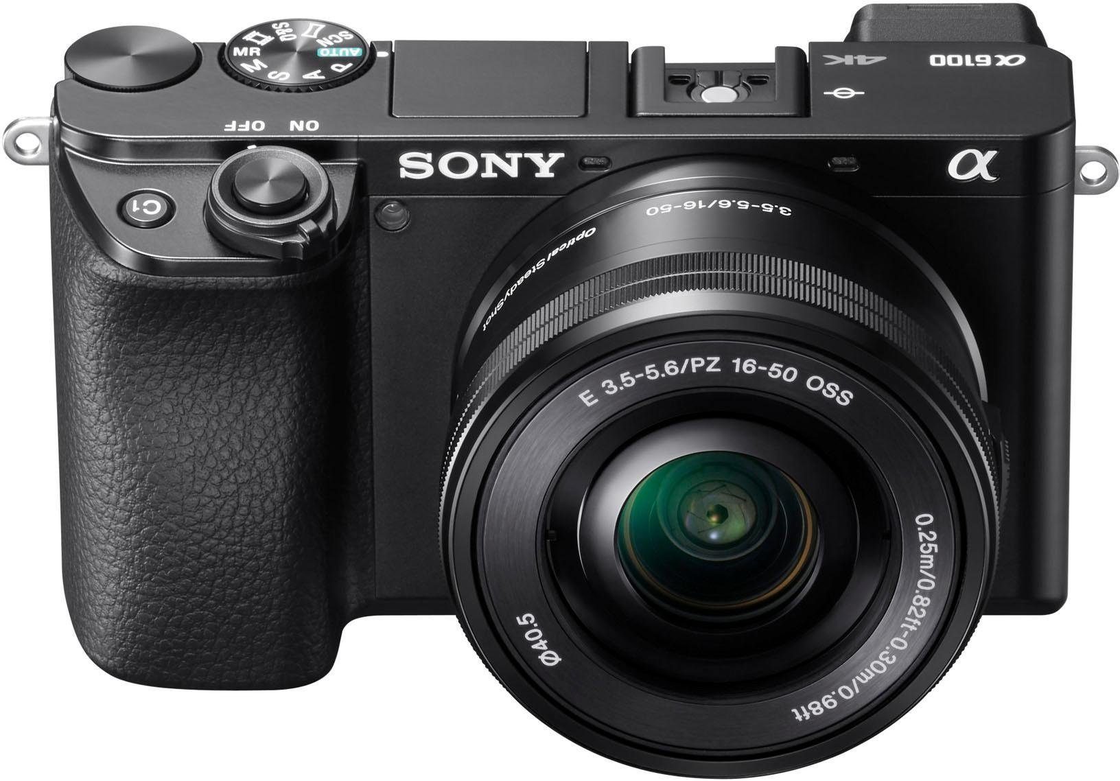 Sony Alpha 6100 Kit mit SELP1650 Systemkamera (SELP1650, 24,2 MP, Bluetooth, NFC, WLAN (Wi-Fi)