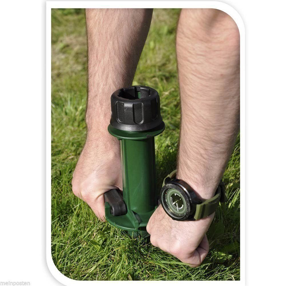 Meinposten Bodenhülse Rasendorn Sonnenschirmhalter Schirmständer Sonnenschirmfuß grün, für Sonnenschirm oder für Camping-Wäschespinne