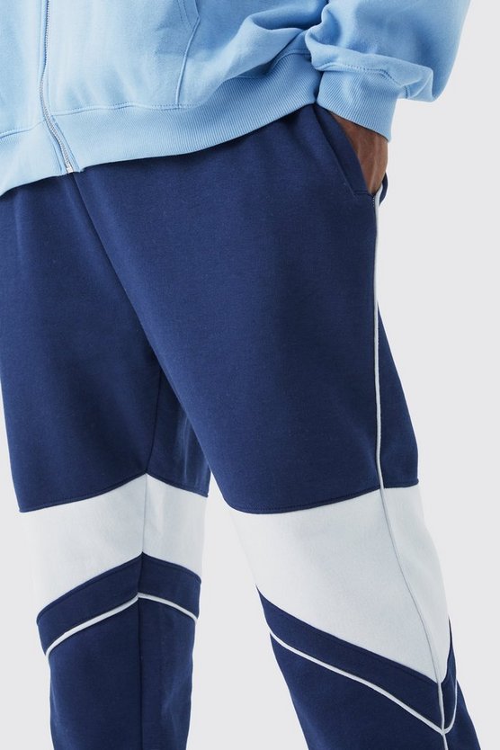 Plus Slim-Fit Colorblock Jogginghose