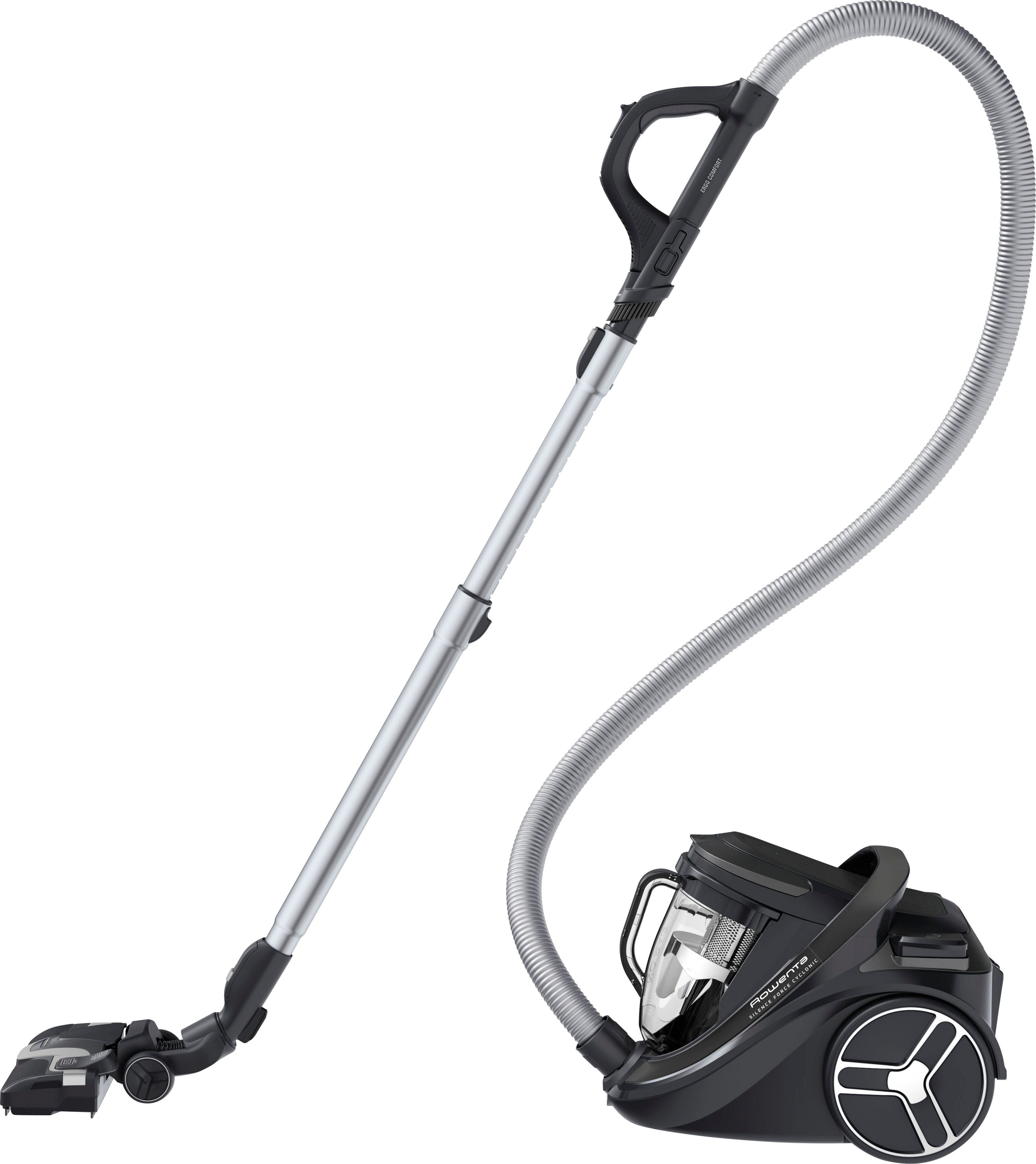 Rowenta Bodenstaubsauger RO7935 Silence Force Cyclonic Parkett, 500 W, beutellos, mit nur 59 dB(A), 12 m Aktionsradius, Staubbehältervolumen 2,5 Liter