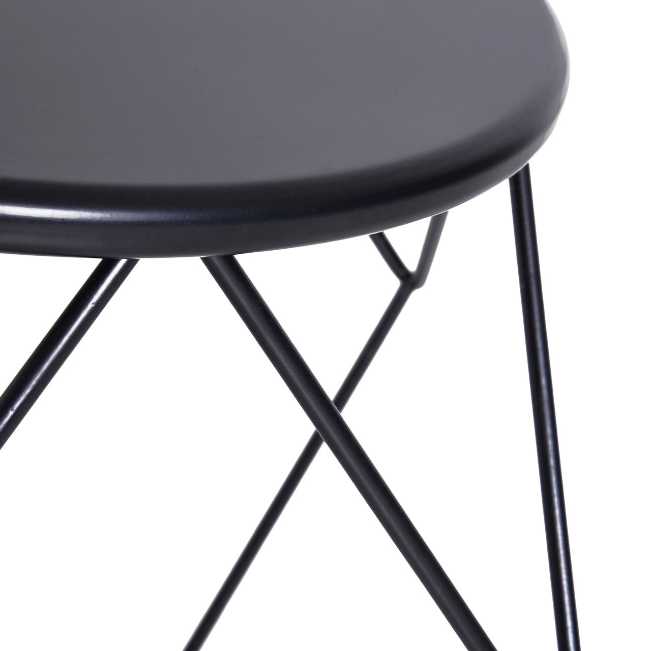 HOMCOM Couchtisch Beistelltisch Satztisch Nachttisch rund Aufbewahrung Metallkorb Wohnzimmer Schlafzimmer 51 x 51 x 44 cm