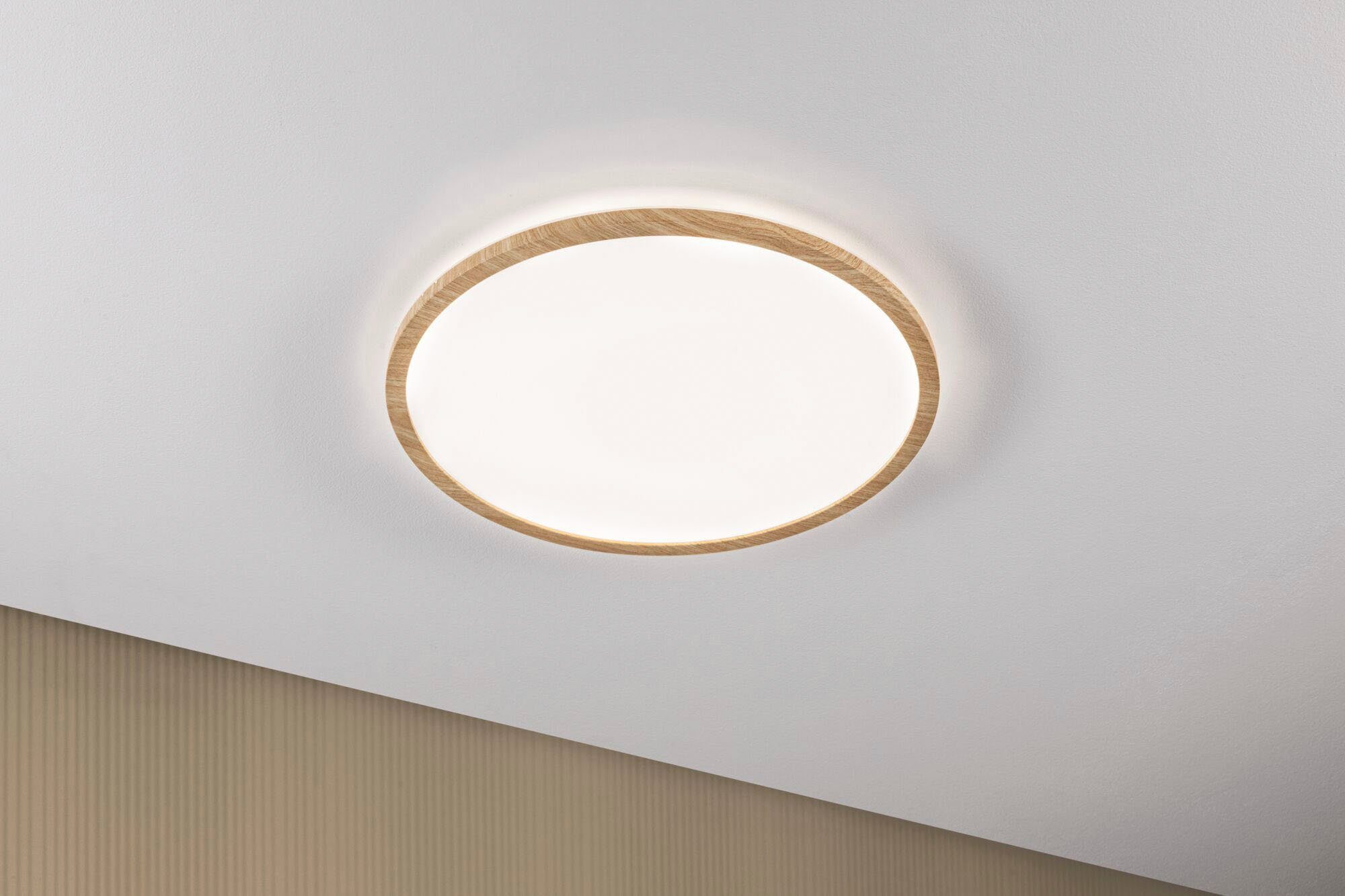 Paulmann LED Panel Atria Shine 22W 4000K 420mm Eiche Kunststoff IP44, LED fest integriert, Neutralweiß, Hintergrundbeleuchtung