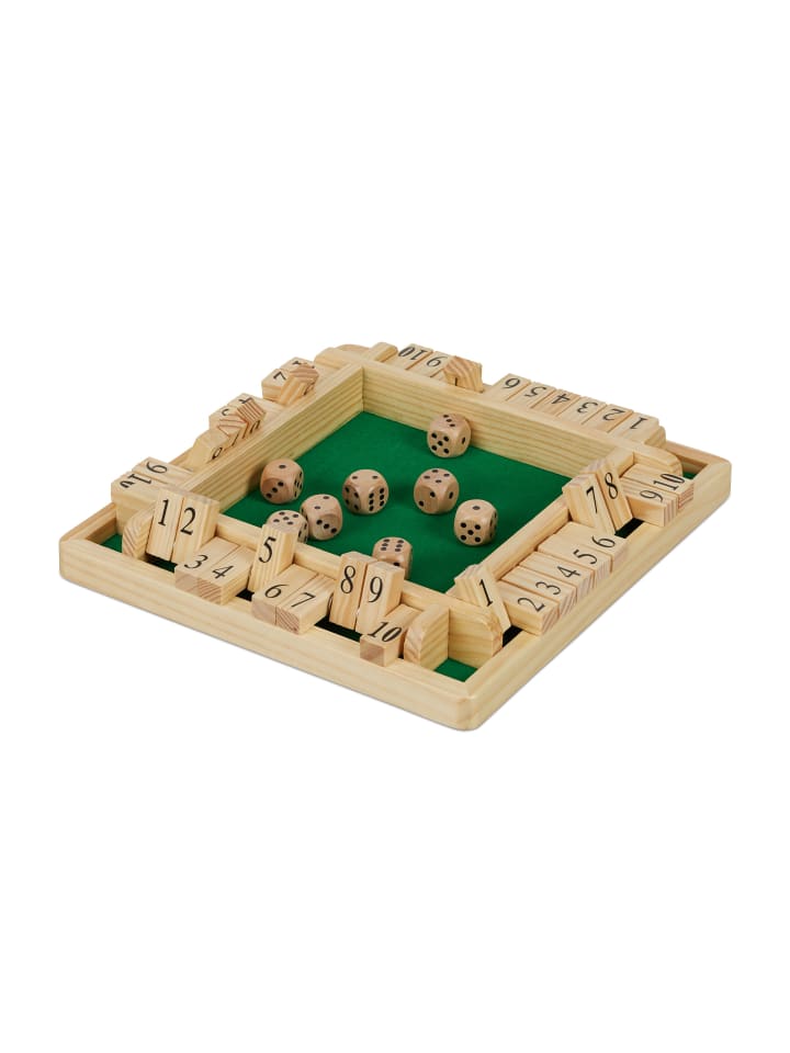 relaxdays Shut the Box Spiel in Natur/Grün günstig kaufen onesize