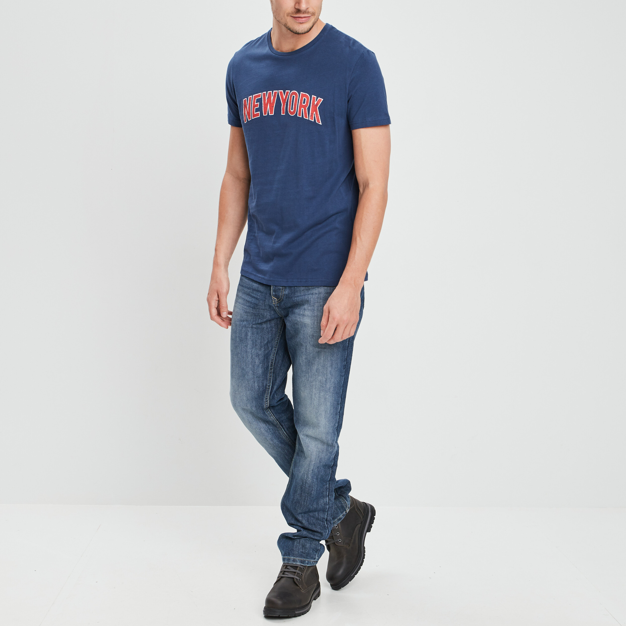 T-shirt manches courtes bleu homme | La Halle