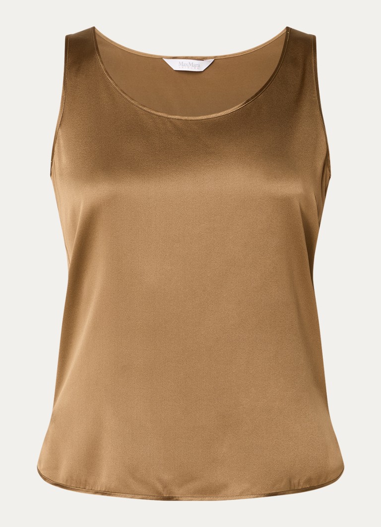 Τοπ MaxMara Pan από μείγμα μεταξιού με στρογγυλή λαιμόκοψη