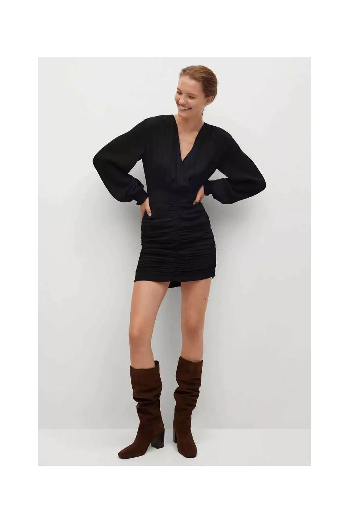 Mango Robes Mi Longues Femme couleur noir