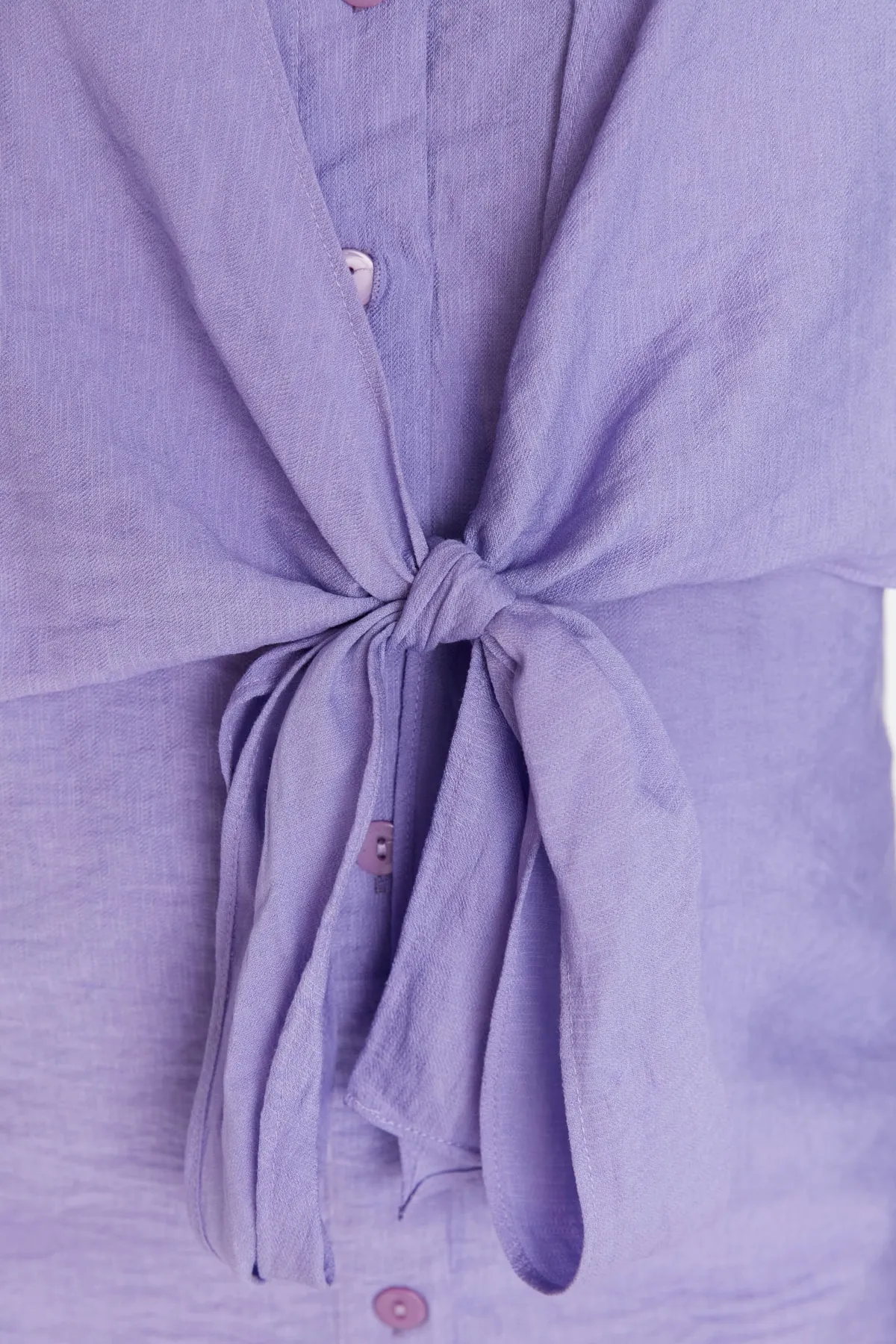 Trendyol Modest  Lilafarbenes gewebtes Hemd-Hosen-Set mit Taillenschnürung TCTSS22US00027