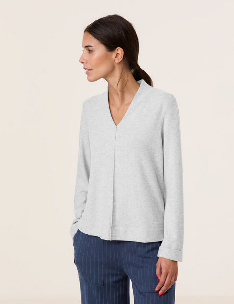 Langarmshirt mit Kelchkragen