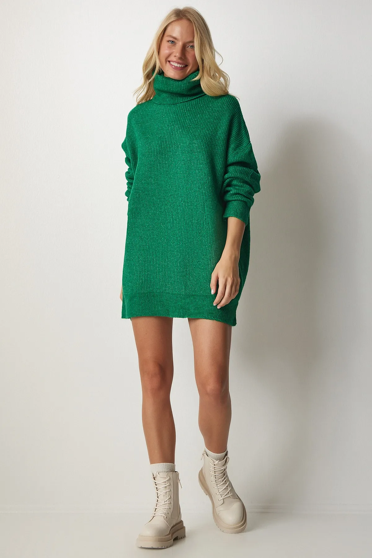 Happiness İstanbul  Pullover - Grün - Relaxed Fit