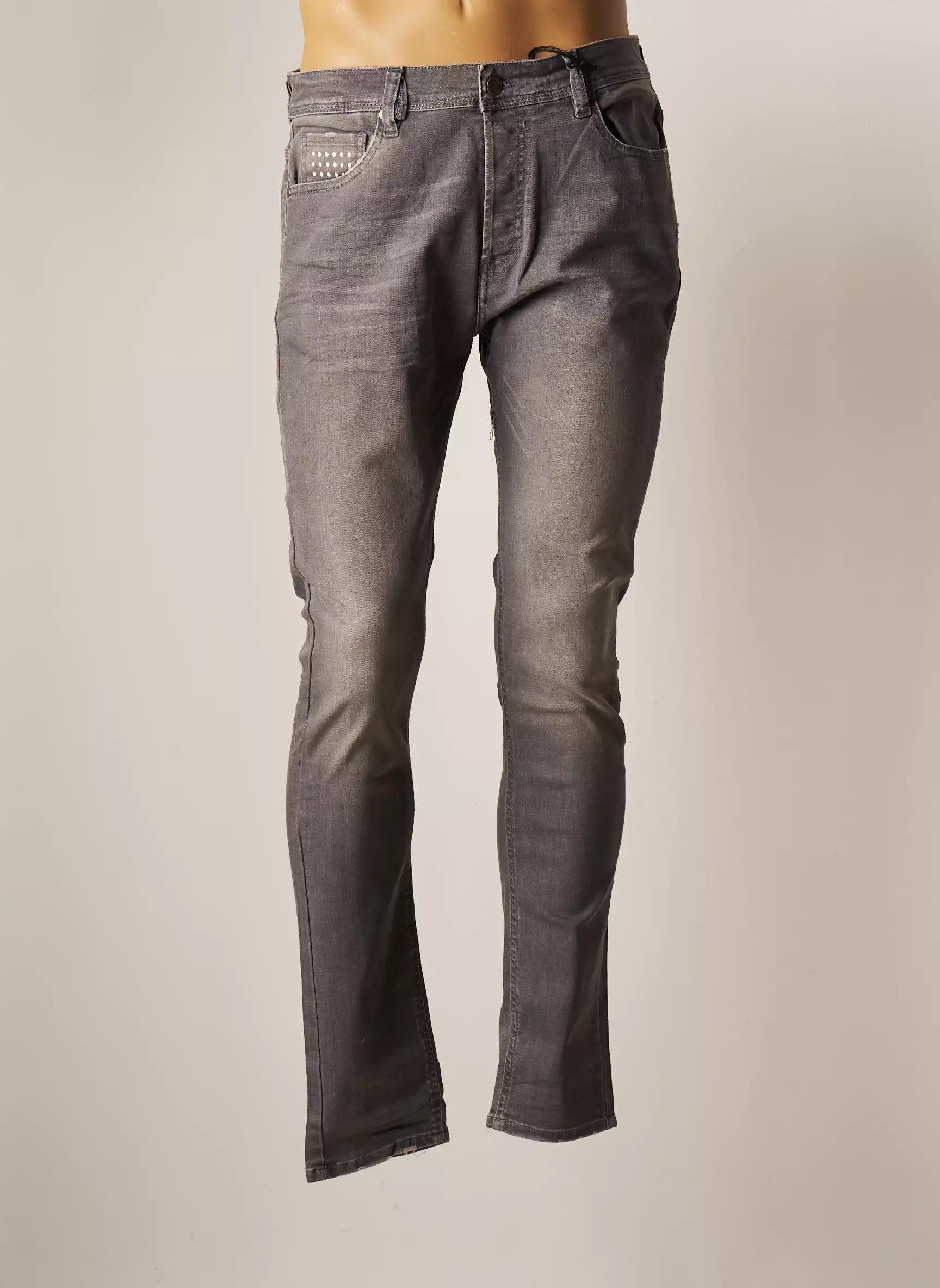 Unique Jeans Coupe Slim Homme couleur gris