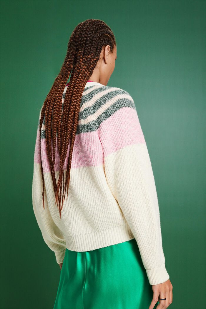 Rippstrickcardigan mit V-Ausschnitt