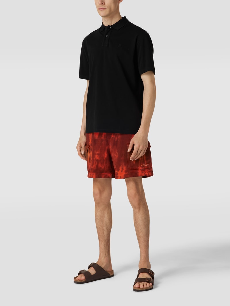 Sweatshorts mit Batik-Look in dunkel orange
