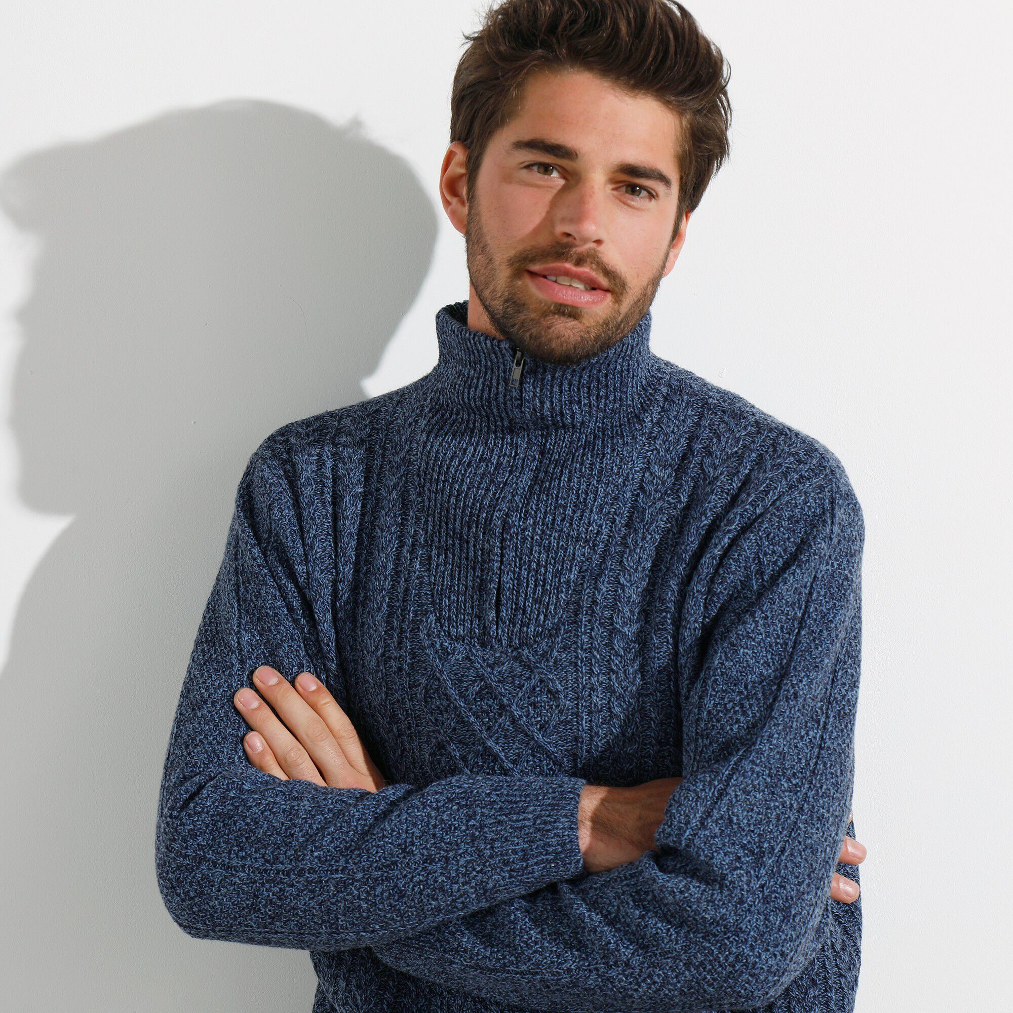 Pull col camionneur maille irlandaise