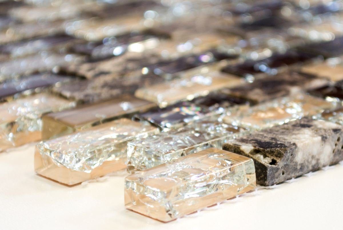 Mosani Mosaikfliesen Mosaik Stäbchen Verbund Naturstein Mosaikfliese dunkelbraun