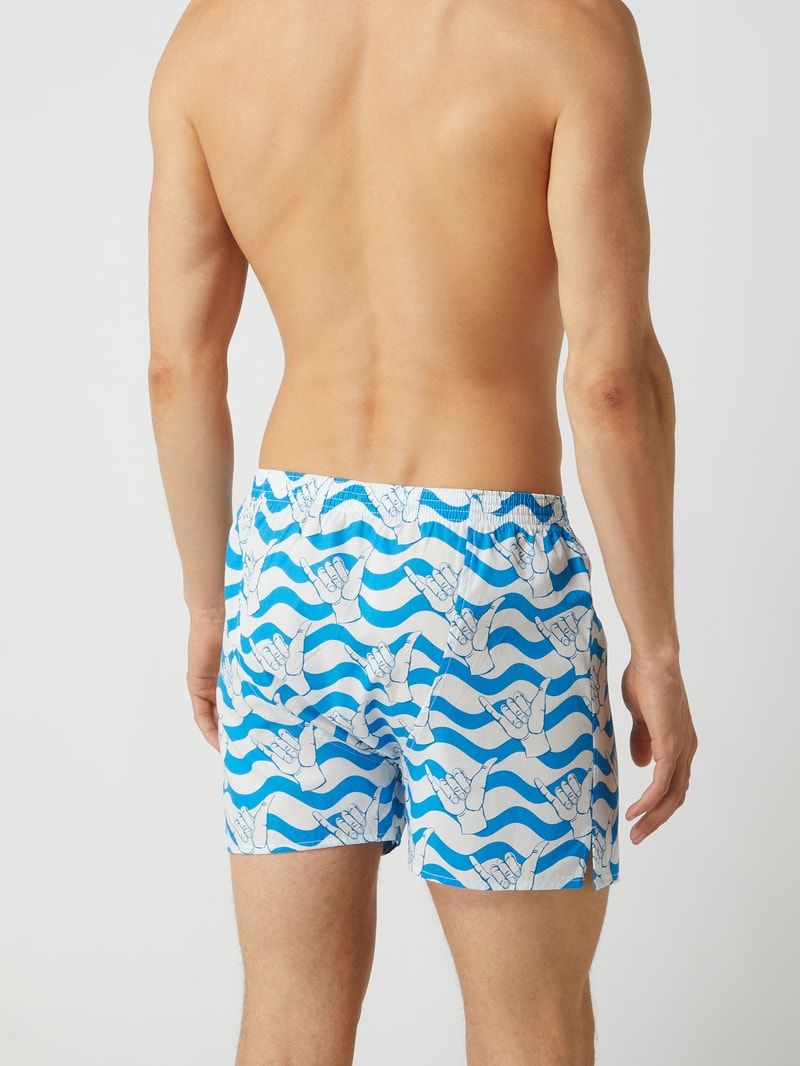Boxershorts aus Baumwolle mit Allover-Muster in hellblau