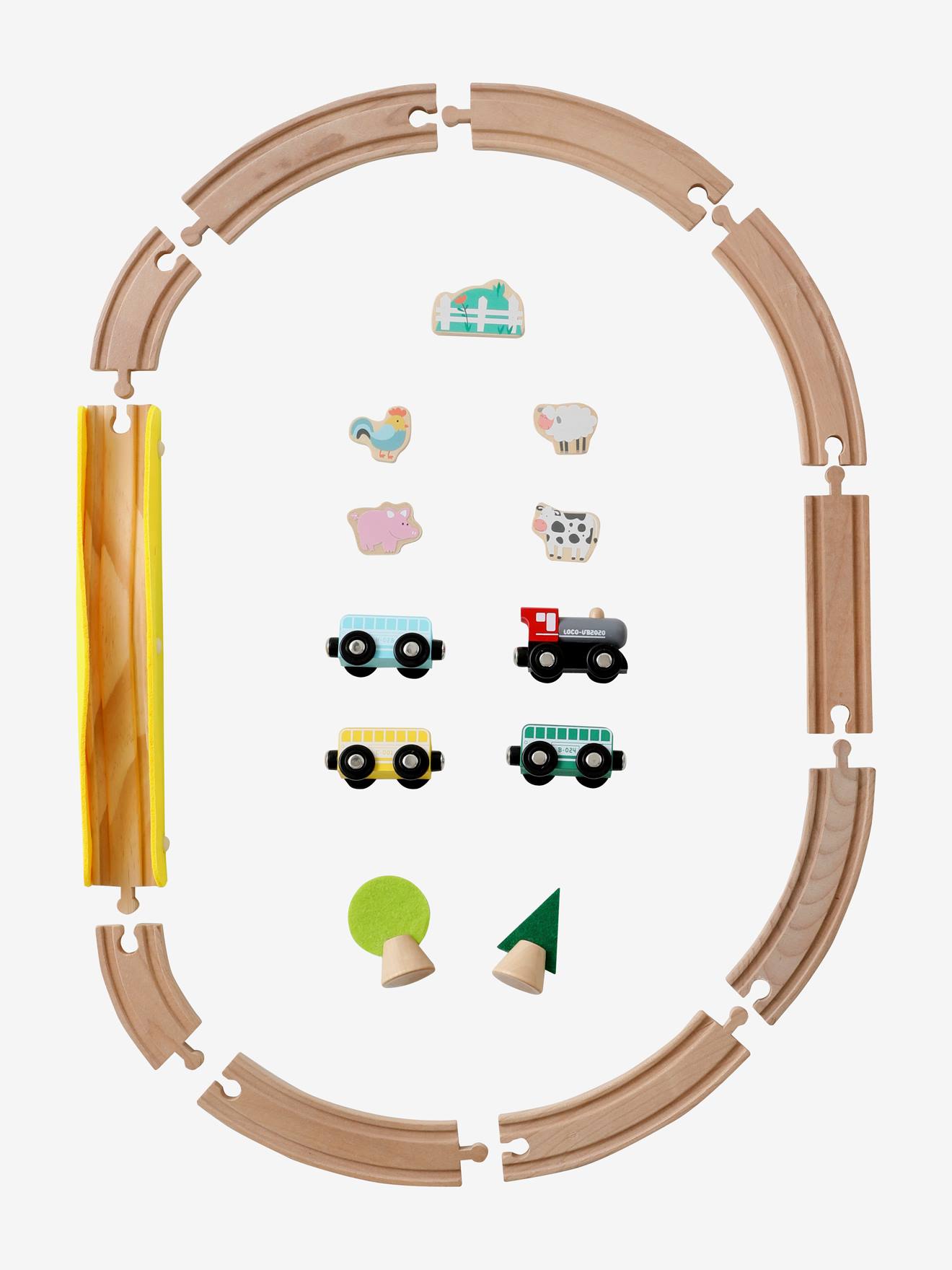 Vertbaudet Kleine Kinder Eisenbahn,  Holz FSC - mehrfarbig
