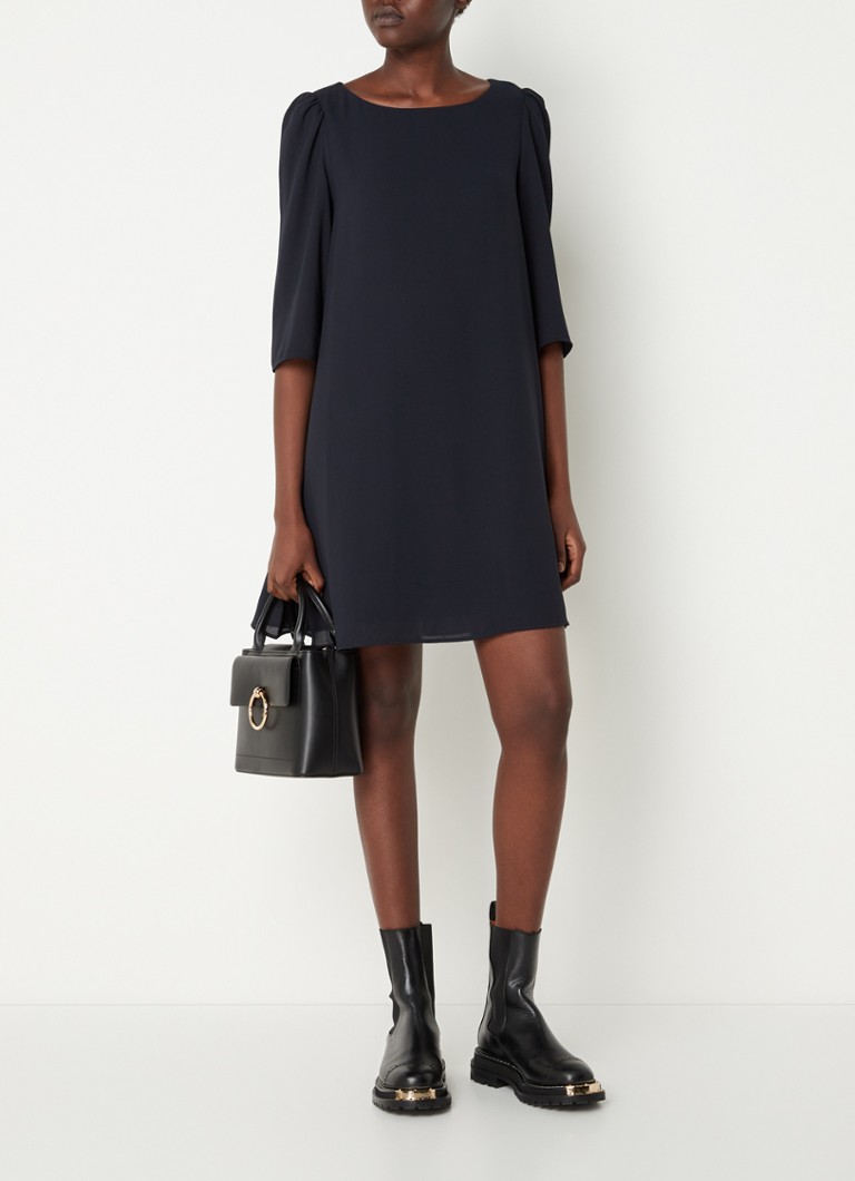 Vestido túnica corto Claudie Pierlot Rififi con inserciones de malla.