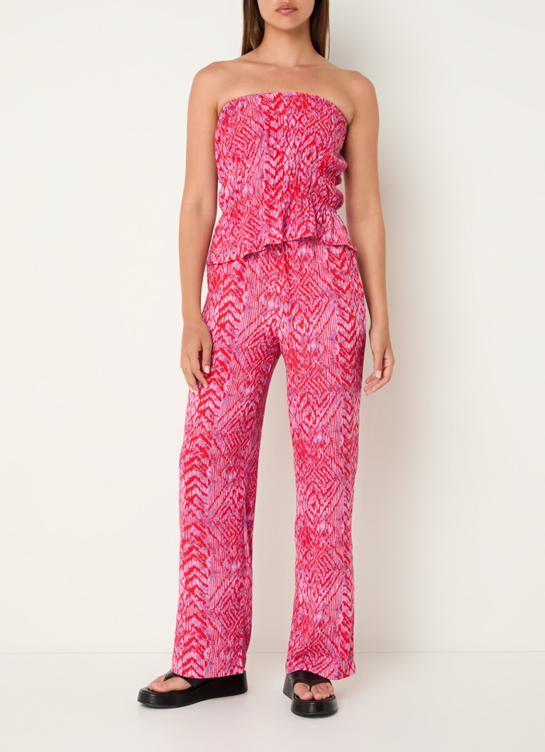 Pantaloni a vita alta e gamba dritta con stampa pitonata Refined Department Nova