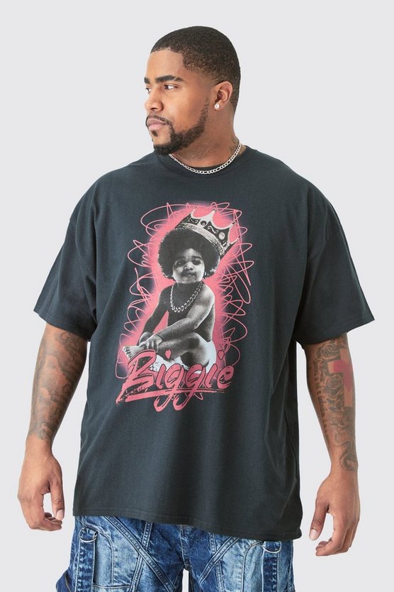 Plus Oversize T-Shirt mit lizenziertem Biggie-Print