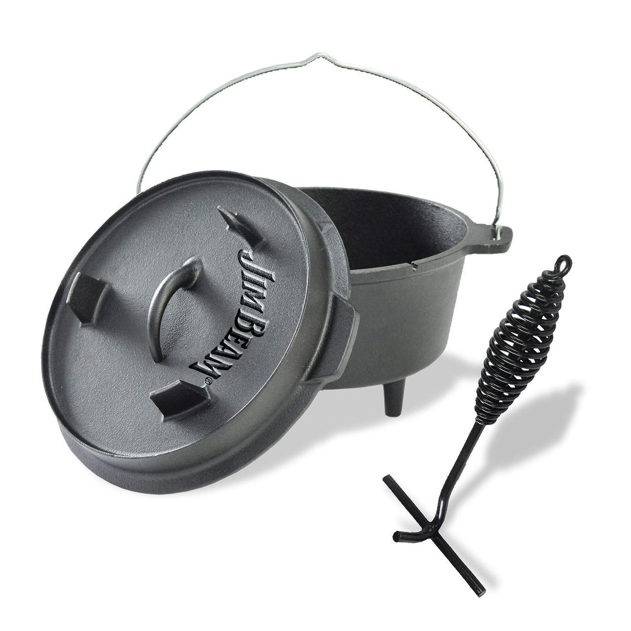 Jim Beam Dutch Oven mit 2-IN-1-Deckel aus Gusseisen