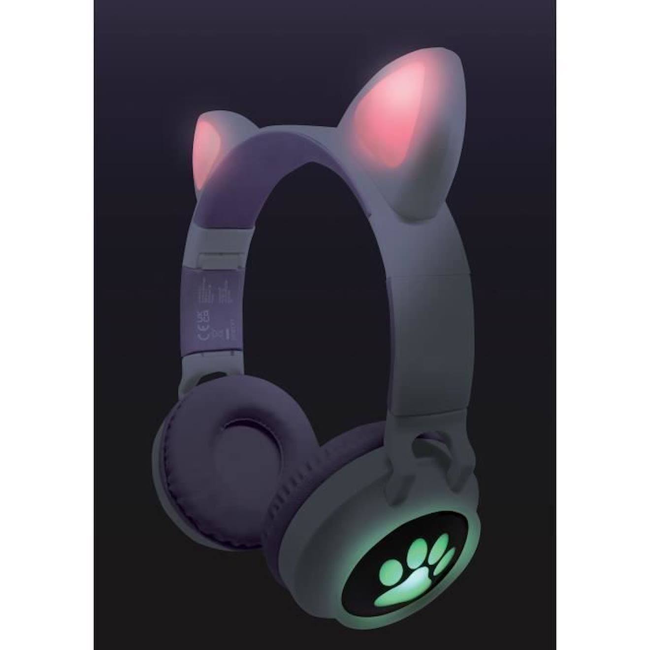 Casque audio 2-en-1 avec oreilles de chat pour écouter votre musique sans fil en Bluetooth 5.0 rose