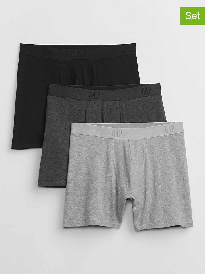 GAP 3er-Set: Boxershorts in Grau/ Schwarz günstig kaufen