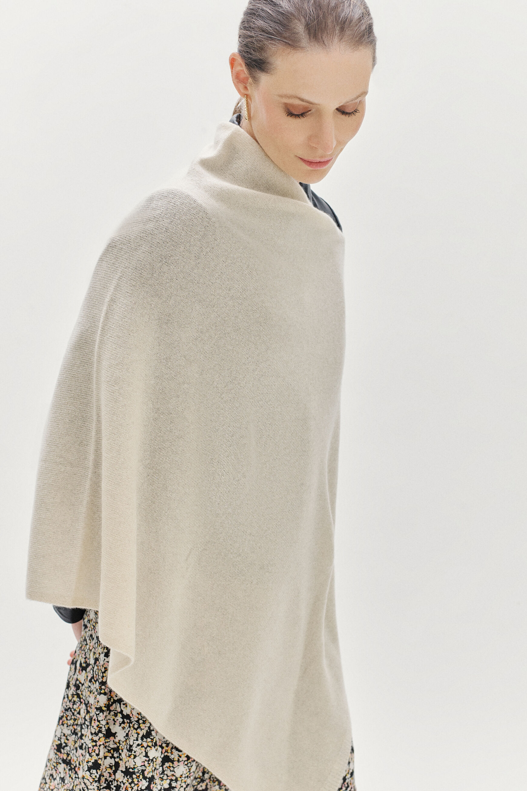 poncho baltia ivoire femme