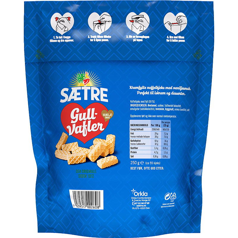 Sætre Gullvafler 250 g, vanilje