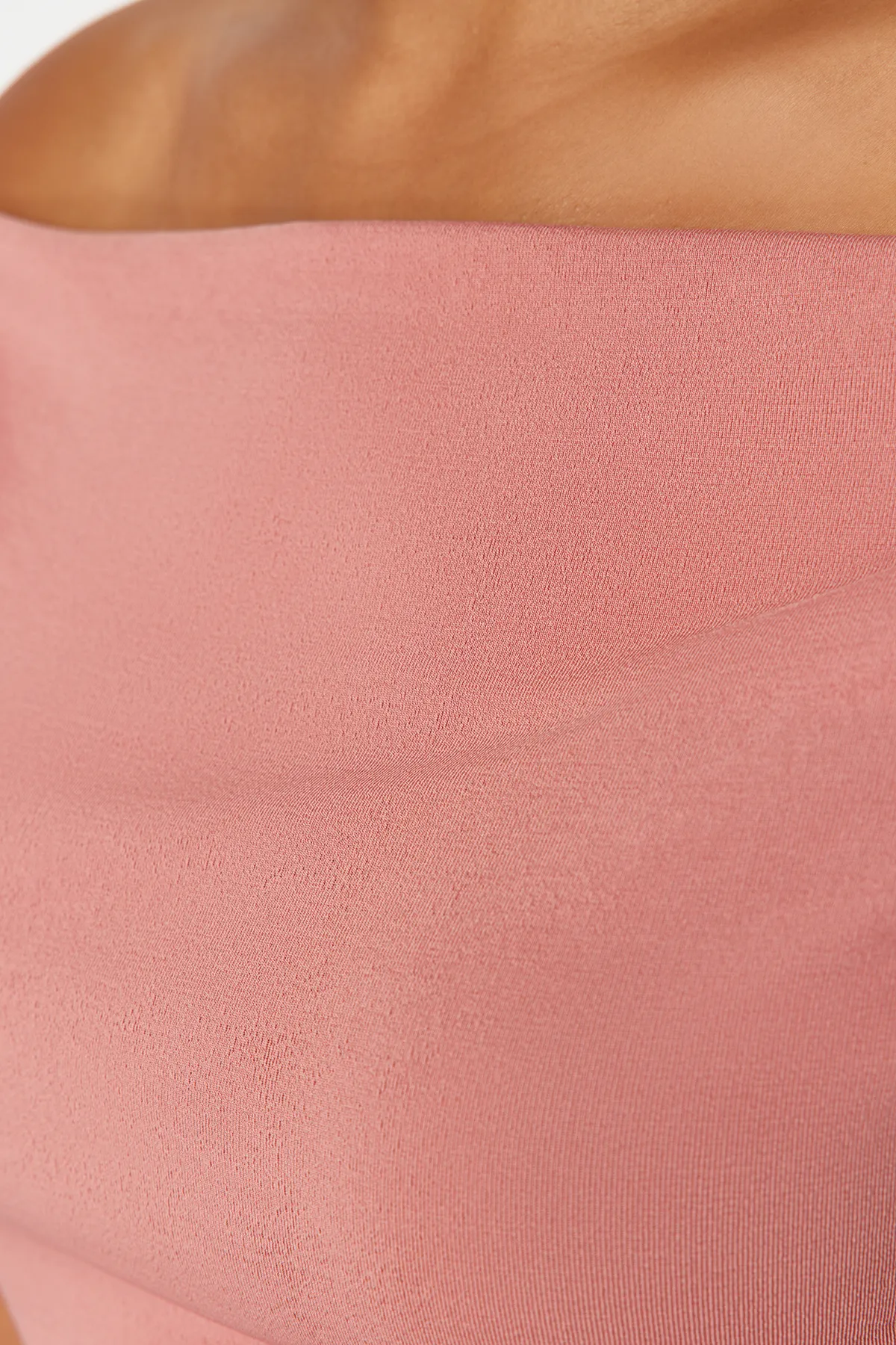 Trendyol Curve  Dried Rose Boat Degaje-Kragen-Strickbluse TBBSS24AF00021