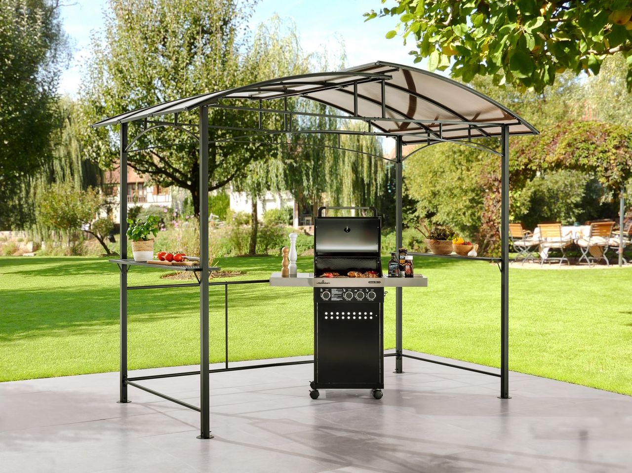 HC Home & Living Aluminium-Grillpavillon, ca. 165 x 275 x 235 cm - Anthrazit
