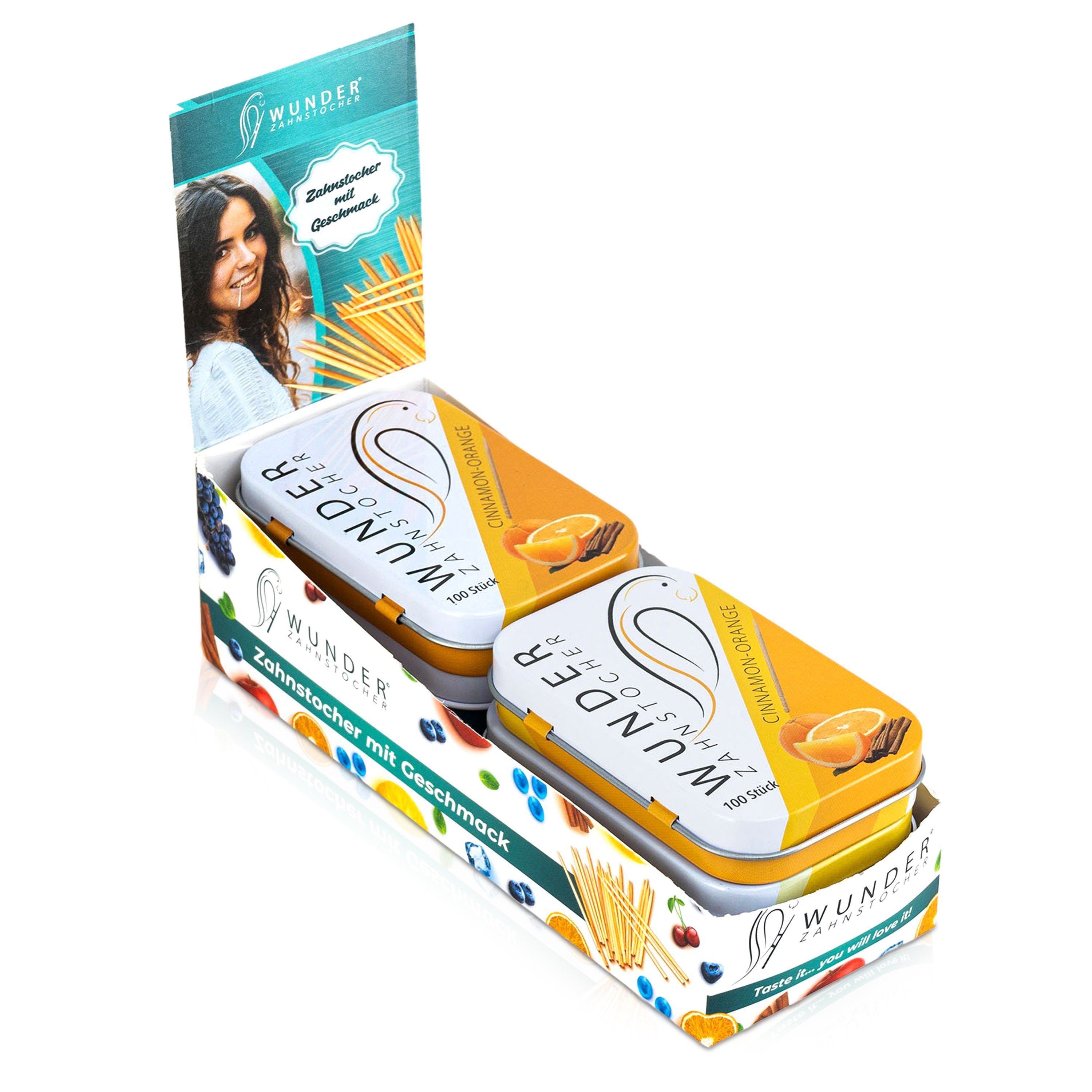 Wunder Zahnstocher Mundpflegecenter Wunder Zahnstocher Display 6er Pack Zimt Orange DS