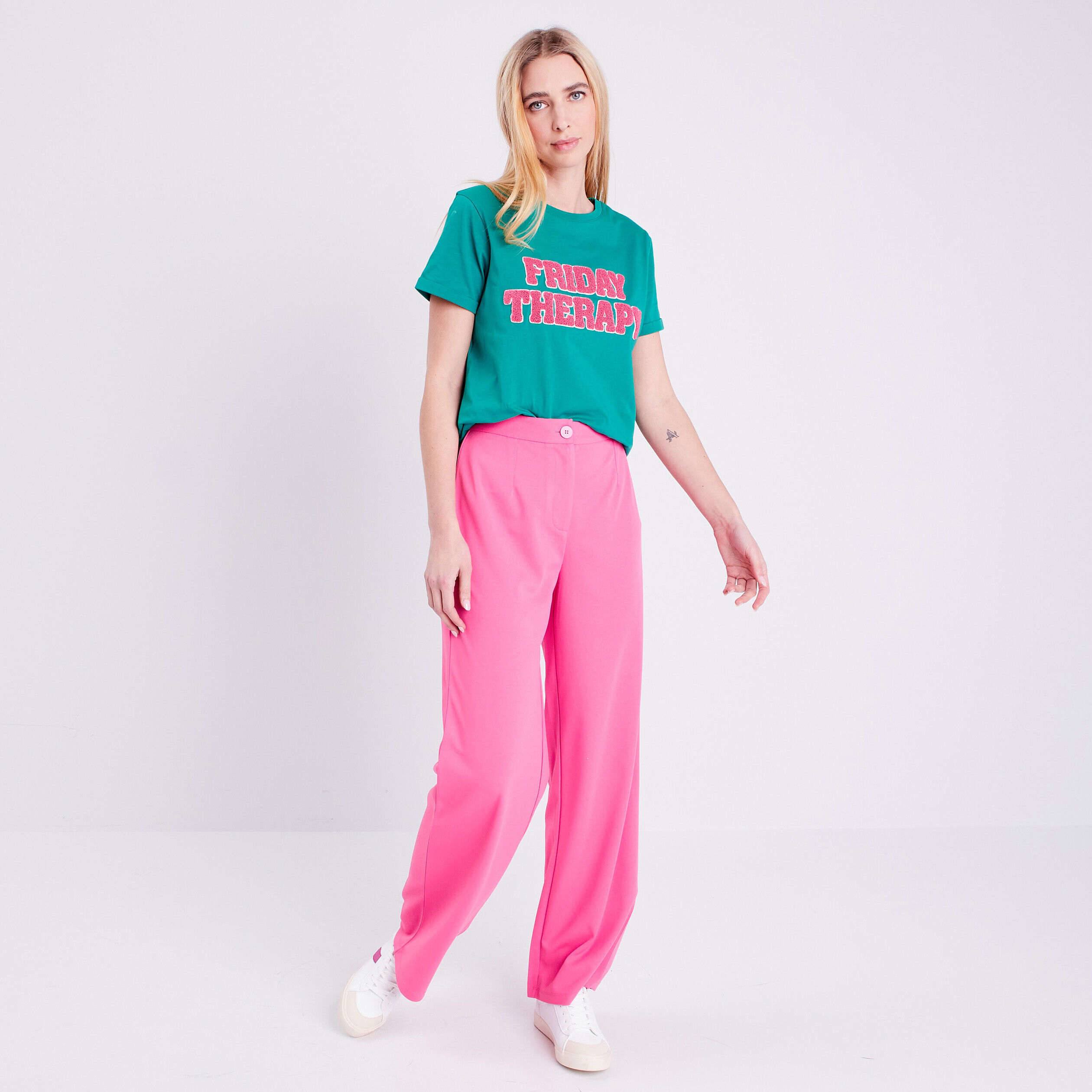 T-shirt manches courtes vert turquoise femme | Cache Cache