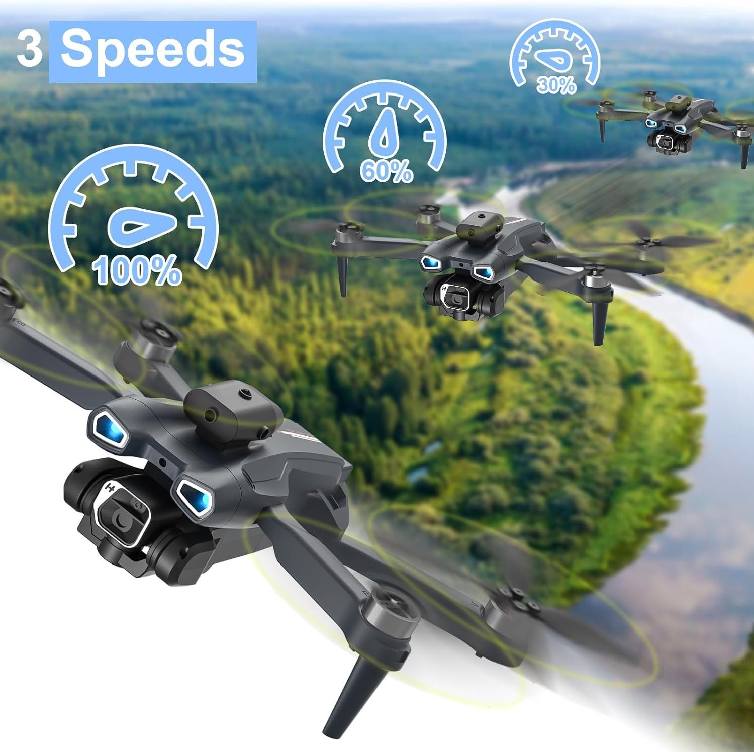 GuKKK Drohne (1080P, Verstellbarer mit 2 Batterien, RC WiFi FPV Übertragung für Anfänger)