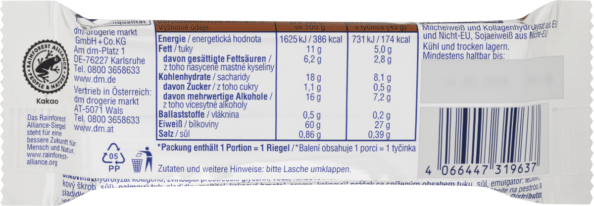 Proteinriegel 60%, Caramel Toffee Crisp Geschmack, 45 g