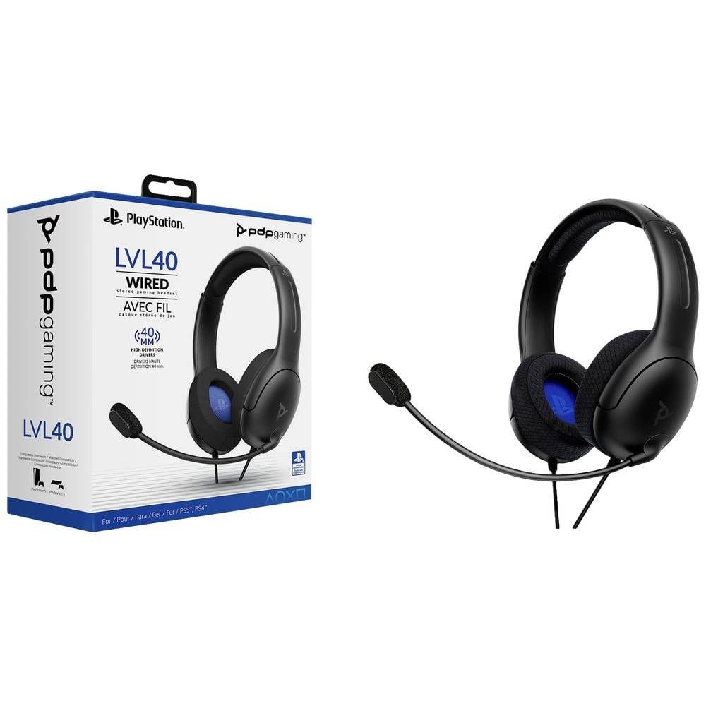 pdp Headset Stereo LVL40 für Playstation 4 und 5 Kopfhörer (Mikrofon-Stummschaltung)