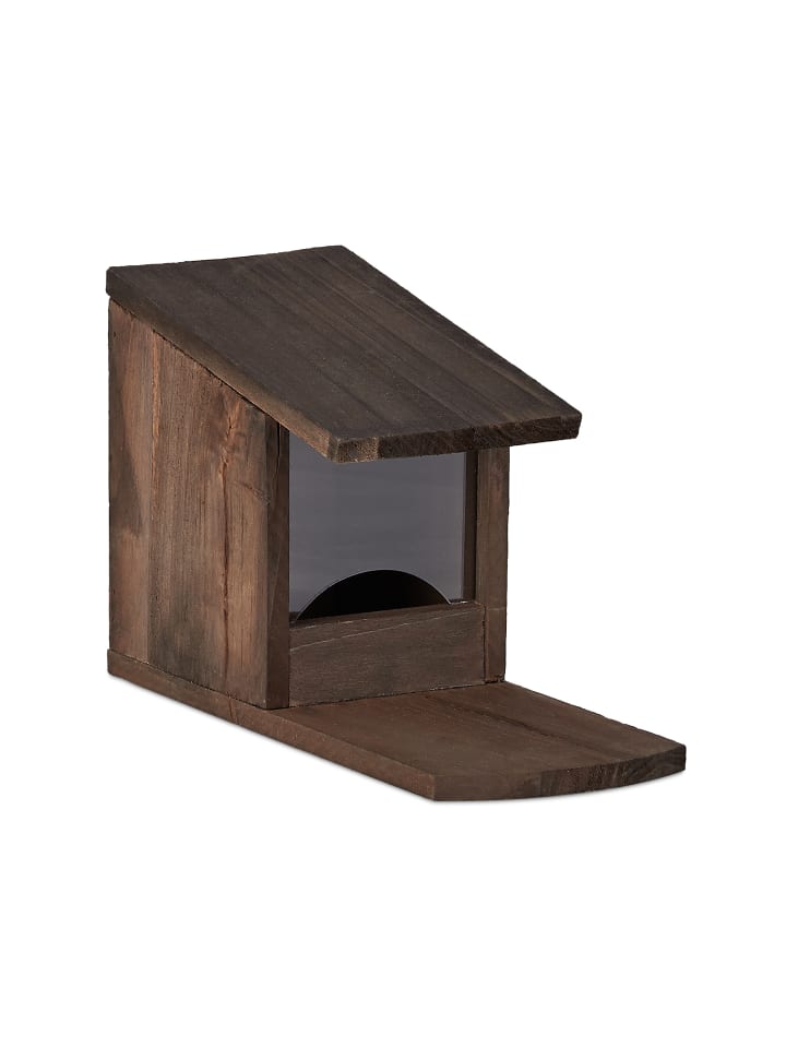 relaxdays Eichhörnchen Futterhaus in Dunkelbraun - (B)12x (H)17,5 x (T)25 cm günstig kaufen onesize