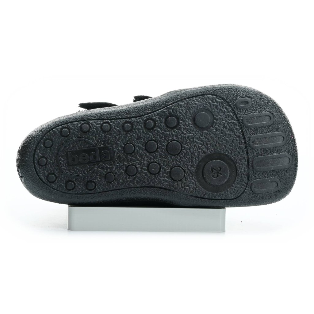 Beda Just Black mit Membran (BF 0001/W/M/SO/2) schwarze Barfuß-Stiefeletten