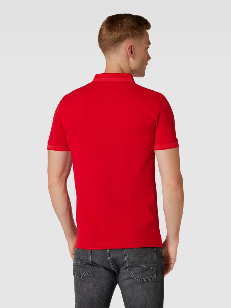 Poloshirt mit Label-Stitching Modell 'PADDY' in rot