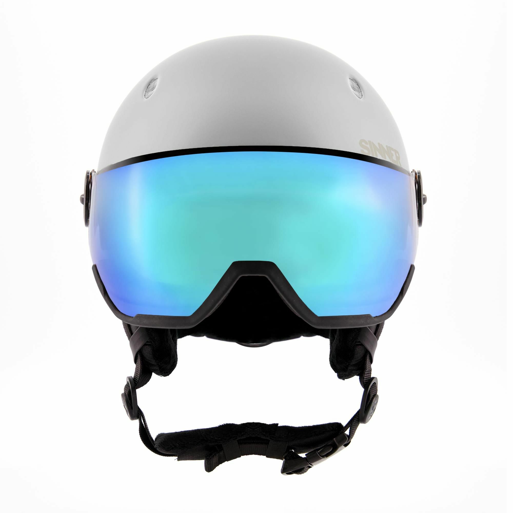 Sinner Titan White Blue Skihelm mit Visier