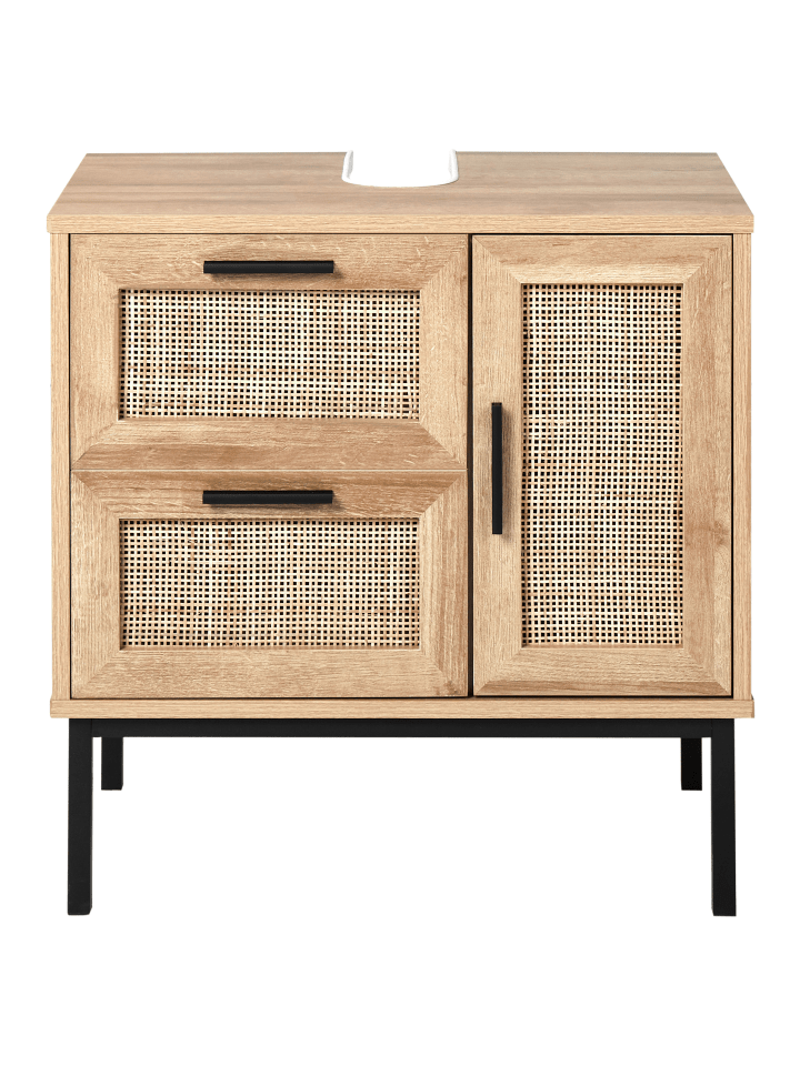 Beliani Badezimmerschrank ROSELL in Heller Holzfarbton - (W) 60 x (H) 60 x (L) 40 cm günstig kaufen onesize